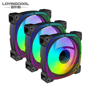 Lovingcool 120mm RGB LEDライトシャーシクーラーファンコンピュータケースデスクトップ120mm CPUファンRGBコンピュータ冷却 - Product Image 1