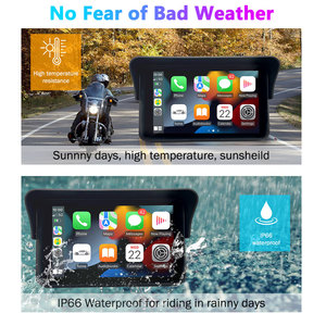 7 inç motosiklet GPS Navigator kablosuz CarPlay Android oto ön ve arka kaydedici kamera GPS ekran Carplay ile Motor - Product Image 5