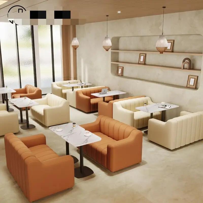 Guangdong Foshan fábrica café móveis café restaurante mesas e cadeiras mesa de madeira compensada padrão mármore