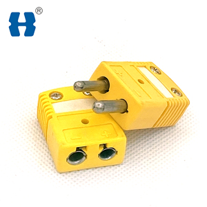 Conector termopar tipo Huadong Ronud <span class=keywords><strong>K</strong></span> com pinos e pinos planos Sensores de temperatura do produto
