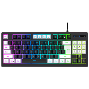 Redwingy A877 87 teclas Mini Rgb retroiluminado RGB iluminación USB con cable ordenador trabajo Gaming Office teclados 60% Teclado mecánico