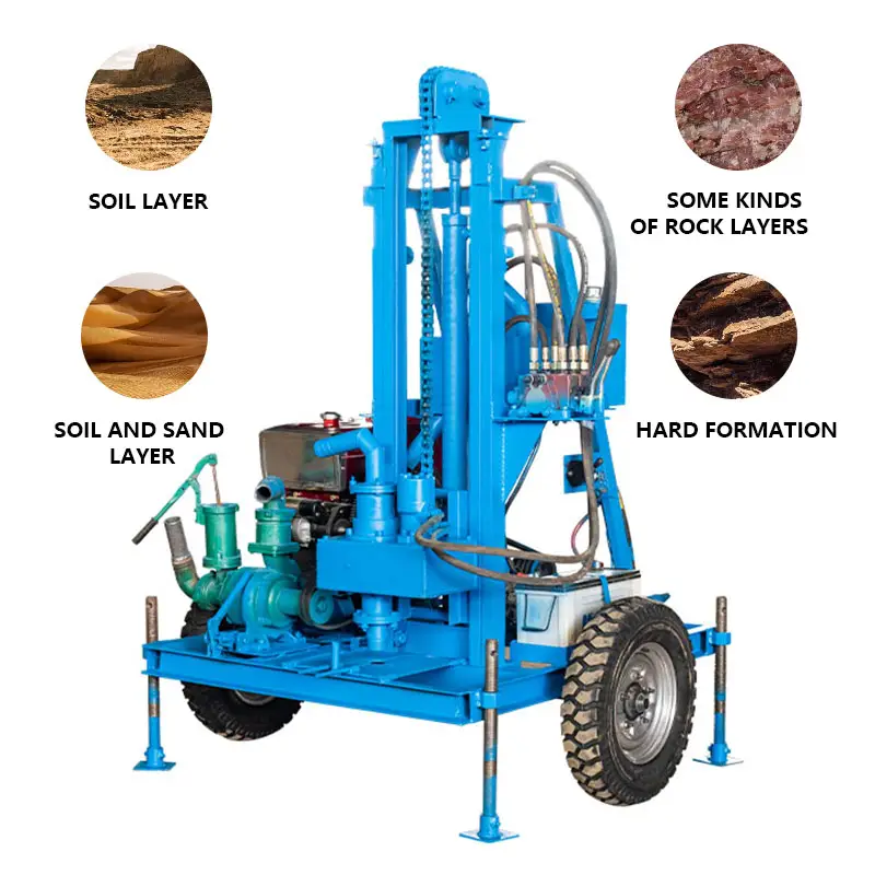 Price 100m 150m 200m 300m 350m Water Well Rig Drill Rig Drill Puit Borehole Mine Machine for Water Well