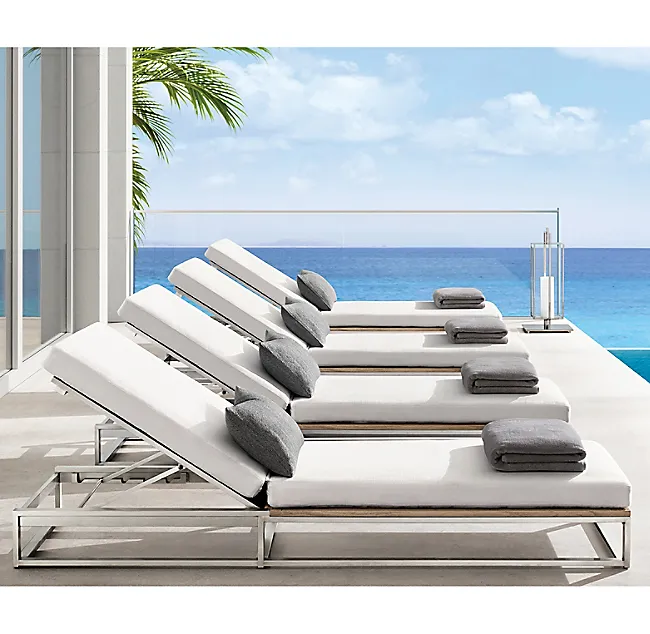 Chaise longue de luxe pour bord de piscine, chaise d'hôtel personnalisée, salon en aluminium, jardin, chaise de lit de soleil pour piscine