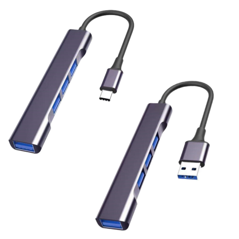 USB 30 to 4 USB with cable-gray