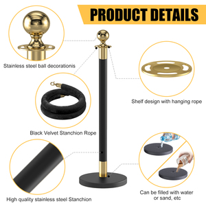 Khách sạn di động sự kiện hàng đợi cực và dây thảm đỏ dây thừng và cực kiểm soát đám đông stanchions và nhung dây thừng - Product Image 3