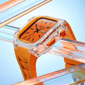 Tốt Nhất Bán Trong Suốt Trường Hợp <span class=keywords><strong>Mod</strong></span> Kit Đối Với Apple Ban Nhạc Đồng Hồ 45Mm 44Mm 9 8 7 6 5 Sông Băng Trường Hợp Ban Nhạc Cao Su Cho IWatch Sang Trọng Bộ - Product Image 4