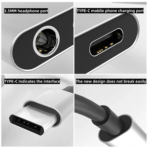 3.5mm Earphone Jack USB C <strong>Audio</strong> Cable Earphone <strong>Adapter</strong> <strong>Adapter</strong> Type C to 3.5 mm Type-C <strong>Audio</strong> Splitter - Product Image 4
