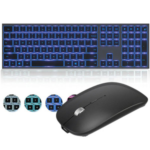 Teclado retroiluminado para Pad Phone Juego de teclado inalámbrico de sincronización multidispositivo recargable de tamaño completo para PC - Product Image 1