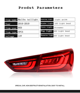 ไฟท้ายสำหรับ MALIBU XL 2016-2018, ไฟเลี้ยว LED จริงระบบไฟอัตโนมัติไฟท้ายสำหรับ MALIBU XL - Product Image 2