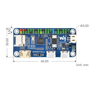 RP2040-PiZero Development Board Based On <strong>Raspberry</strong> <strong>Pi</strong> RP2040 Dual-core Processor, Compatible with <strong>Raspberry</strong> <strong>Pi</strong> 40PIN GPIO Header