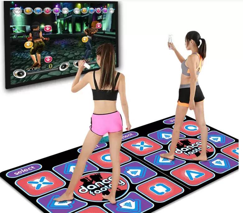 Electronic Dance Mat Pad Kids Oem Box Body Slimming Relax Massage USB Light Up Double Dance Floor Mat