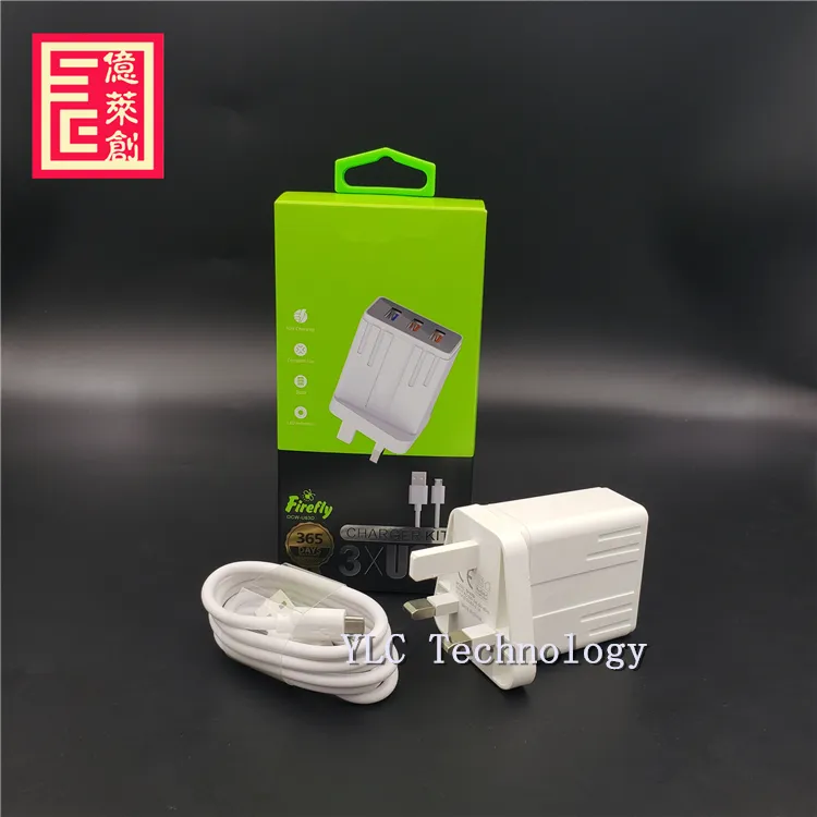 3 usb caricabatteria per infinx del telefono mobile 5V2.1A veloce di ricarica adattatore di alimentazione con micro cavo 2 in 1 kit