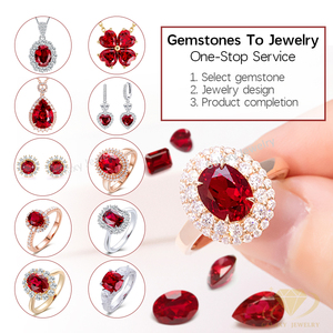 Wuzhou Factory Lab Grown Rubies Pigeon Blood Ruby販売用ラウンドオーバルペアクッションシェイプルーズジェムストーンルビーリング作成用 - Product Image 6