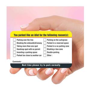 Customize You Parked Like an Idiot <strong>Business</strong> <strong>Cards</strong> (<strong>Pack</strong> of 100) Bad Parking <strong>Cards</strong> 3.5&quot;x2&quot; Multi Reasons Violation - Product Image 4