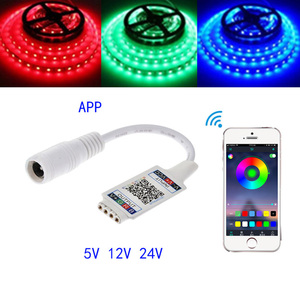 DC5-24V Мини-Смарт-беспроводные RGB светодиодные полосы света для мобильного телефона Управление приложениями диммеры музыка BT Smart APP контроллер - Product Image 6