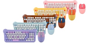 2.4G kabelloses Tastatur-Maus-Set wasserdicht bunt bequem zu schreiben Katzen-Design Computer Tastatur Mäuse Kombinationen für Zuhause Büro