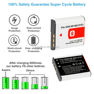 Sony W100 WX1 için NP-BG1 NP-FG1 1400mah pil DSC-H50 DSC-H55 DSC-H3 DSC-H7 DSC-H9 DH10 DH20 NP BG1 FG1 kamera piller - Product Image 4