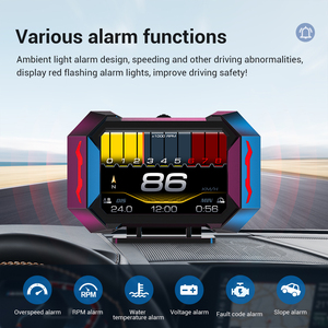 OBD + GPS HUD kart bilgisayar araba OBD Head Up Display HUD üzerinde dijital kilometre su sıcaklığı yakıt tüketimi eğim ölçer - Product Image 3