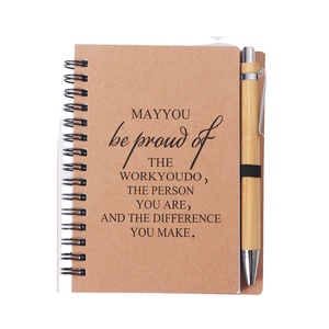 Venta al por mayor de Bloc de notas Kraft con bolígrafo logotipo personalizado notas adhesivas Eco papel Kraft cuaderno Mini cuaderno imprimir blocs de notas con bolígrafo - Product Image 1