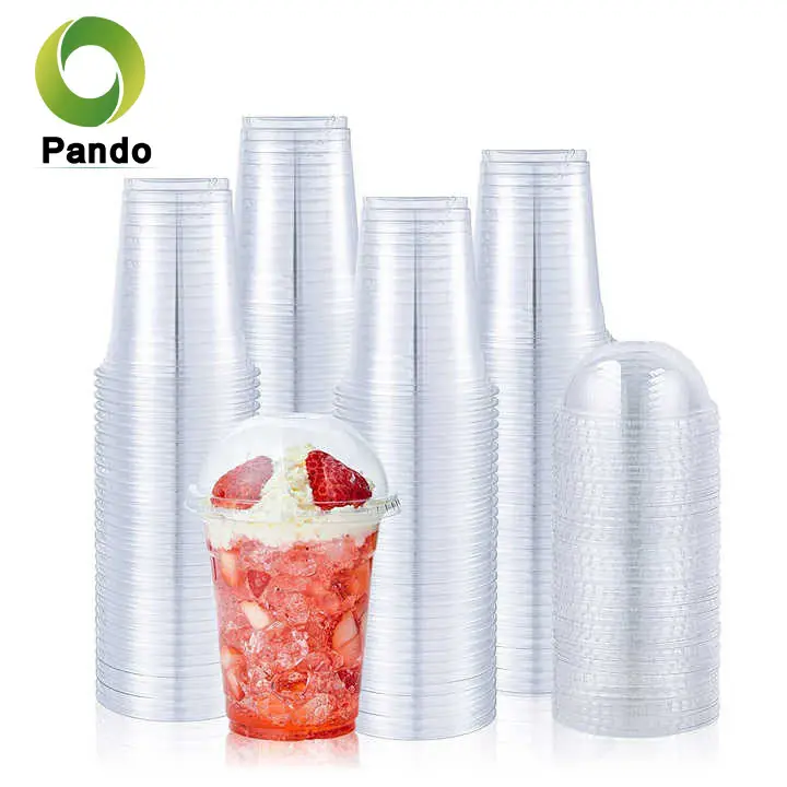 Hot Selling Good Price 12/16/20/24/32 oz Plastic Cups With Lids And Straws Wholesale