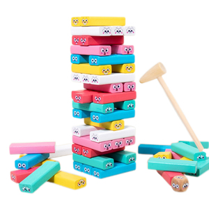 New Design Wooden <strong>Building</strong> Balance <strong>Blocks</strong> Domino <strong>Blocks</strong> With Cartoon Expression <strong>Pattern</strong> Stacking Tower Toy - Product Image 1