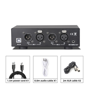 Professional <strong>Audio</strong> Interface Digital Sound Card Mixer for <strong>Microphone</strong> Musical Instrument Line <strong>Input</strong> Recording