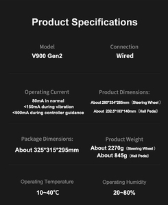ล้อรถแข่งสำหรับเล่นเกม pxn GEN2 V900แบบสั่นสะเทือนคู่พร้อมแป้นเหยียบไวต่อแรงกดสองแกนสำหรับซีรีย์ Xbox สำหรับ PS4พีซีสวิตช์ - Product Image 6