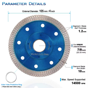 Mikrokristalin sırlı seramik karo seramik karo kesme açı değirmeni ve mermer dilim OEM özelleştirilebilir için bıçak yuvarlak elmas testere - Product Image 3