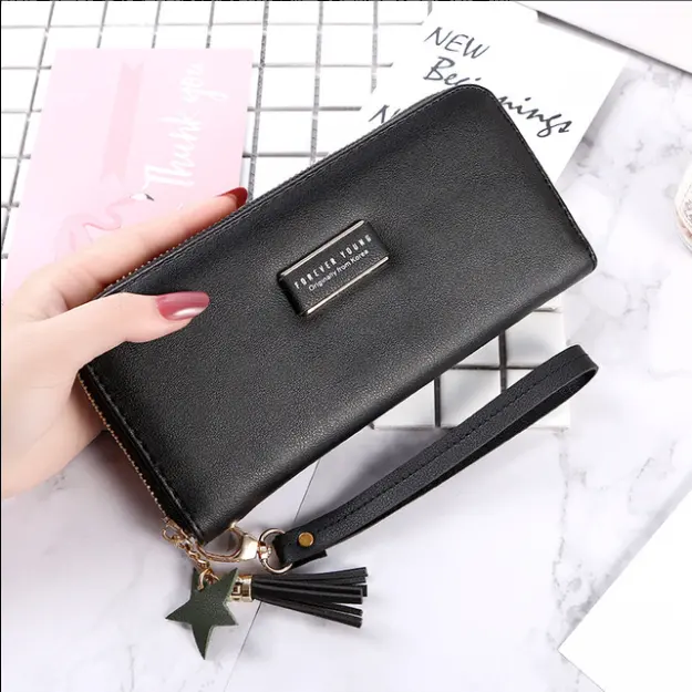 Hot sell wholesale ladies purse women luxury wallet brand fashion Pu leather zip around women wallet