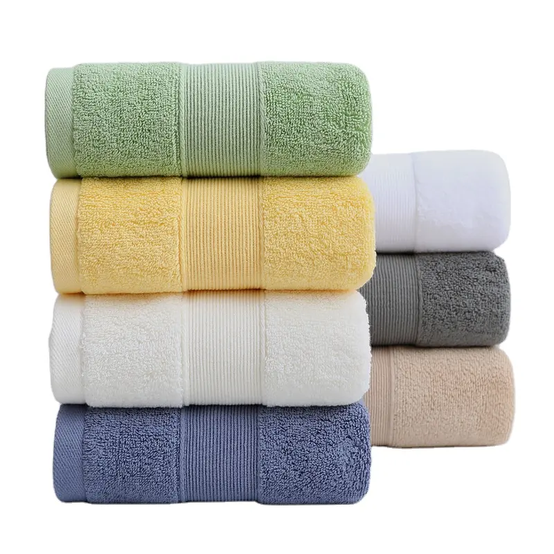 Conjunto de toalhas de banho de rosto maquinetado de luxo por atacado de fábrica personalizado 100% algodão absorvente macio engrossado de alta densidade 600 g para presente de hotel