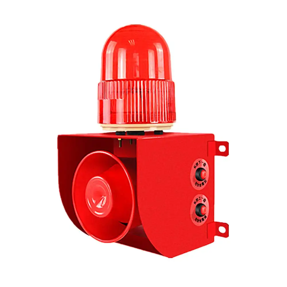 AC110V 120db Alarm sireni boynuz açık Siren Strobe Alarm sireni güvenlik ayarlanabilir su geçirmez endüstriyel ses ışık alarmı