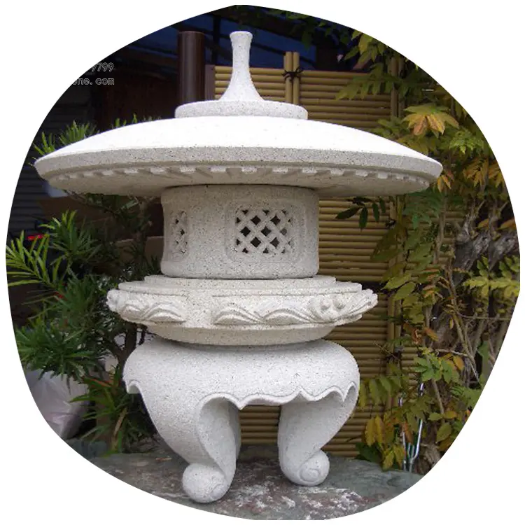 Diseño de jardín Zen japonés, gran oferta, tallado de piedra de granito Natural, Maru, Yukimi, Pagoda, linternas decorativas