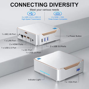 מכירת העליון מיני מחשב intel leron n95 מעבד חדש ddr4 8gb ssd עסקים ssd משרד עסקי תלת-מסך מיני מחשב אותו תצוגה