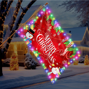 Giáng sinh vui vẻ <span class=keywords><strong>LED</strong></span> ánh sáng ngoài trời trang trí Cờ cờ sợi thủy tinh biểu tượng tùy chỉnh in kỹ thuật số miễn phí vận chuyển khuyến mại kỳ nghỉ - Product Image 1