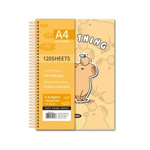 Delijia <span class=keywords><strong>A4</strong></span>螺旋笔记本跨界可爱东西分栏大线圈卡通记事本学生用纸学校用