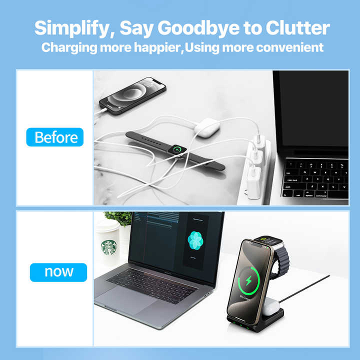 Dropshipping Producten Universele Abs Multifunctionele 15W Snelle 3 In 1 Draadloze Oplader Stand Desktop Dock Voor Iphone Voor Samsung