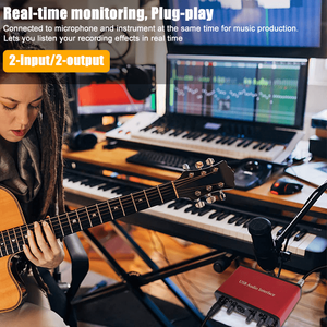 Guitarra móvil 24bit/192kHz tasa de muestreo M Track audio Twin universal home studio grabación tarjeta de sonido interfaz de audio - Product Image 2