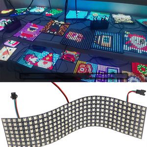 WS2812B Flexibles RGB-Pixel feld 5V Programmier barer DIY-Bildschirm WS2812 8 X8 16x16 32x32 Adressierbarer Panel-Matrix-<span class=keywords><strong>LED</strong></span>-Bildschirm