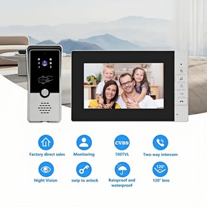Intercomunicador bidireccional Visual a prueba de agua con WIFI, equipo de seguridad para el hogar, intercomunicador con pantalla de 7 pulgadas, Puede grabar vídeos, timbre de vídeo - Product Image 1