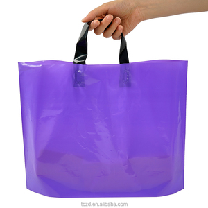 定制彩色塑料袋软环手柄LDPE/HDPE手提袋带手柄服装袋 - Product Image 1