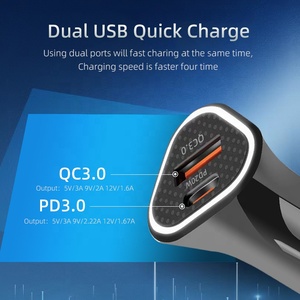 38W PD USB C Car <strong>Charger</strong> QC3.0 Dual Port Fast Charging for IPhone14 Pro Huawei Xiaomi Type C Phone Car Cigarette <strong>Charger</strong> Adapter - Product Image 2
