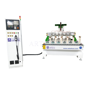3 <strong>Rotary</strong> 4 <strong>Rotary</strong> <strong>Multi</strong> Heads 4 Axis <strong>Cnc</strong> <strong>Router</strong> Pillar and Column Carving Machine - Product Image 1