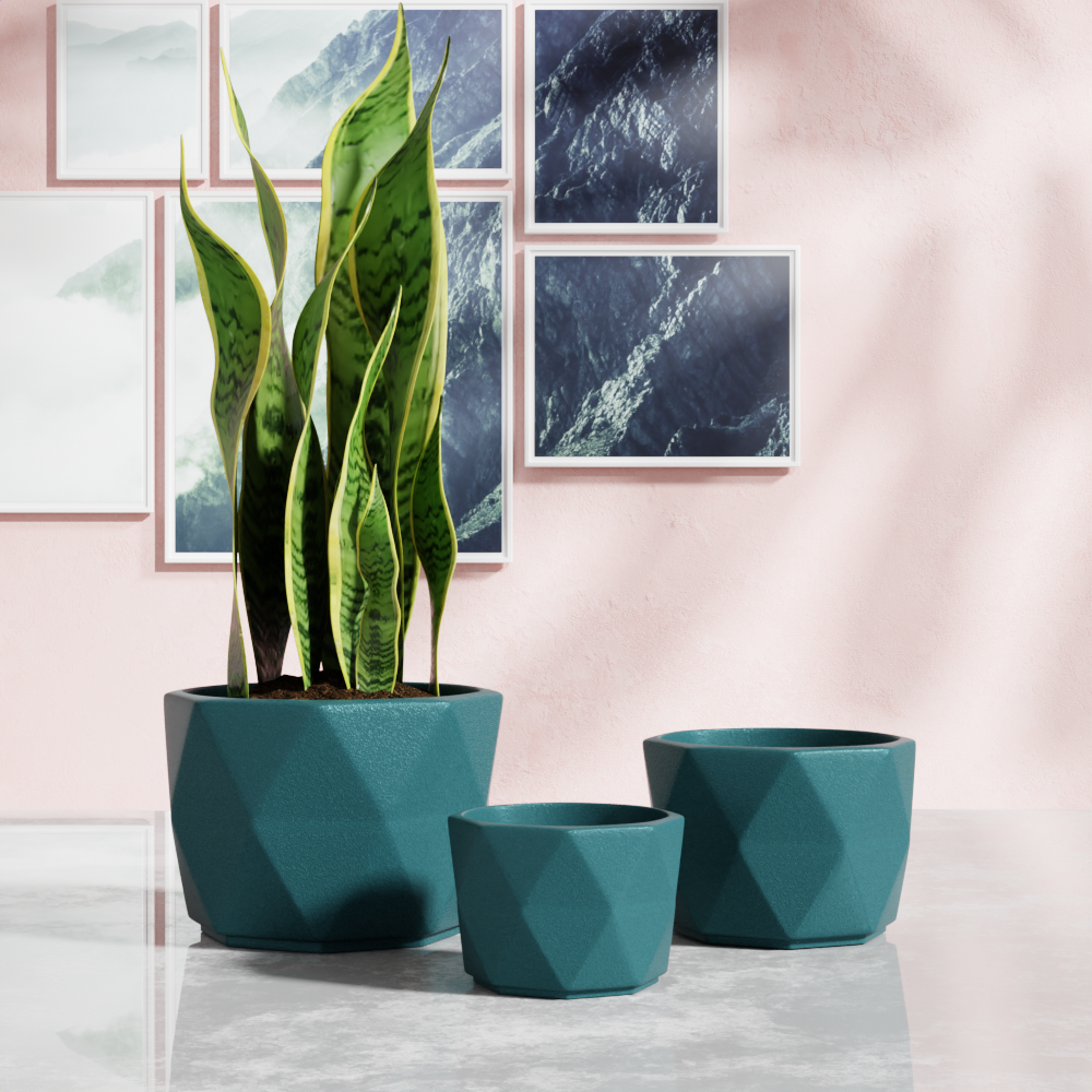 customize Diamond starry Flower Planter Indoor Garden Succulents pot large ceramic Plant Pots