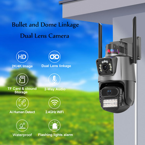 Personalizzato a doppia lente 4K doppio schermo Wifi Ptz Auto Tracking esterno telecamera di sicurezza 6MP icsee sorveglianza sistema di telecamere Cctv - Product Image 6