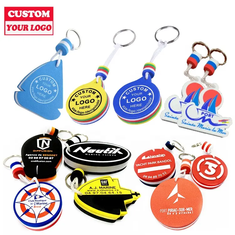 Logotipo personalizado e forma barco chaveiro para propaganda Fábrica Preço barato Custom EVA Foam Floating Keychain for Promotion gift