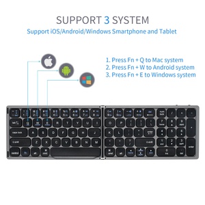Portable <strong>Mini</strong> Folding Wireless <strong>Bluetooth</strong> <strong>Keyboard</strong> Ergonomic BT <strong>Keyboard</strong> With Numeric Keypad for Window Android IOS I Pad Phone