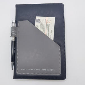 Caderno de capa dura diário papel A5 dentro com caneta de luxo de bolso