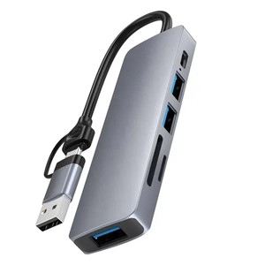 Aluminio 3,0 Tipo C Hub Adaptador multifunción 8 en 1 Adaptador de carga 8 puertos USB C Hubs - Product Image 3