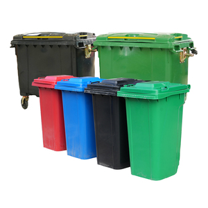可定制黑色180l 240升户外移动社区现代塑料垃圾桶带轮子 - Product Image 5