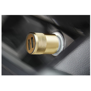 Logo özelleştirmek renkli alüminyum alaşım araba şarjı iki usb portu ile adaptif 5 v 2.1 bir hızlı şarj yeni promosyon - Product Image 6